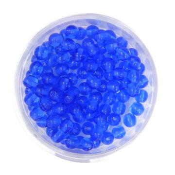 Glasperle rund transparent dunkelblau 4 mm Lochgröße 0,8 mm