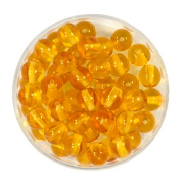 Glasperle rund transparent topas 6 mm Lochgröße 0,8 mm