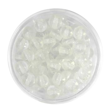 Glasperle rund transparent kristall 6 mm Lochgröße 0,8 mm