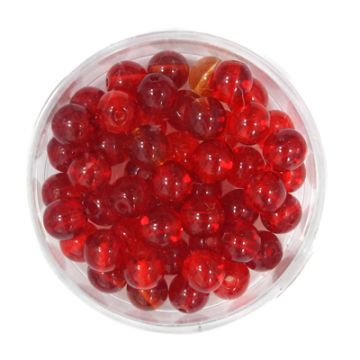 Glasperle rund transparent rot 6 mm Lochgröße 0,8 mm