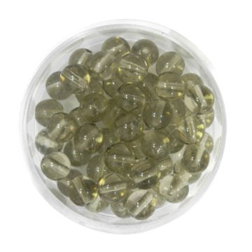 Glasperle rund transparent grau 6 mm Lochgröße 0,8 mm
