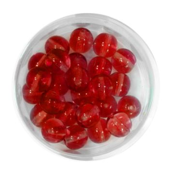Glasperle rund transparent rot 8 mm Lochgröße 0,8 mm