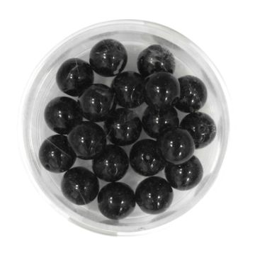 Glasperle rund satt schwarz 8 mm Lochgröße 0,8 mm