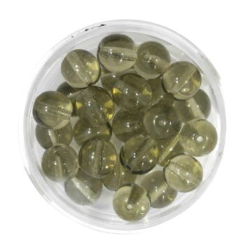 Glasperle rund transparent grau 8 mm Lochgröße 0,8 mm