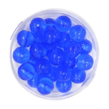 Glasperle rund transparent dkl.blau 8 mm Lochgröße 0,8 mm