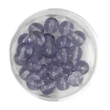 Glasperle rund transparent amethyst 8 mm Lochgröße 0,8 mm