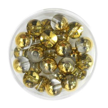 Glasperle rund goldfb.halb bedampft 8 mm Lochgröße 0,8 mm