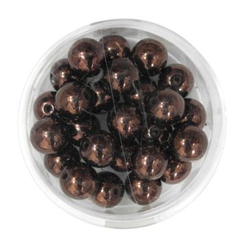 Glasperle rund kupfer 8 mm Lochgröße 0,8 mm