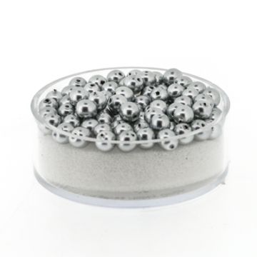 Wachs-Glasperle Top Qualität silbergrau 4 mm Lochgröße 0,8 mm