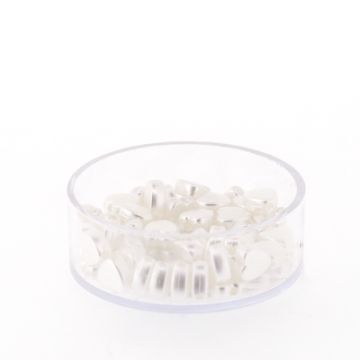 Wachsperle Herz weiß 6 mm Lochgröße 0,8 mm