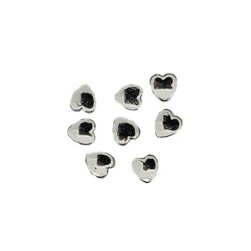 Wachsperle Herz silberfb.metallic 6 mm Lochgröße 0,8 mm