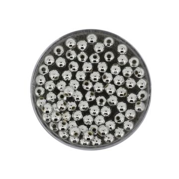 Metallic-Perle silberfarben 4 mm Lochgröße 1 mm