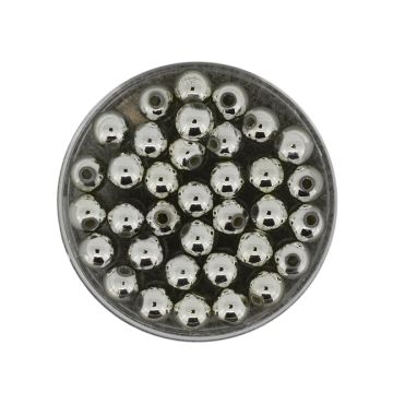 Metallic-Perle silberfarben 6 mm Lochgröße 1,2 mm