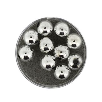 Metallic-Perle silberfarben 10 mm Lochgröße 1,5 mm
