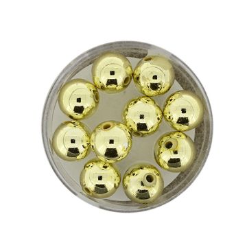 Metallic-Perle goldfarben 10 mm Lochgröße 1,5 mm