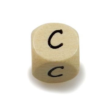 Holzbuchstaben Würfel C natur 10x10 mm Lochgröße 3 mm 1 Stück