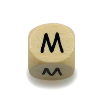 Holzbuchstaben Würfel M natur 10x10 mm Lochgröße 3 mm 20St 0830-100M1 4016490893103  