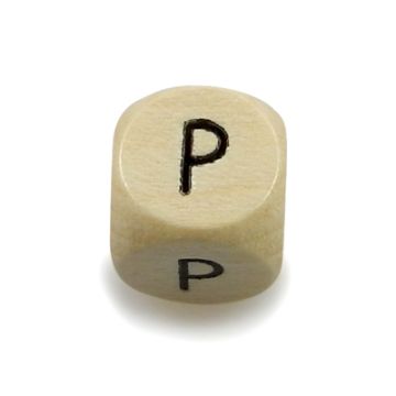 Holzbuchstaben Würfel P natur 10x10 mm Lochgröße 3 mm 20St 0830-100P1 4016490893134  