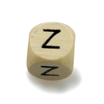 Holzbuchstaben Würfel Z natur 10x10 mm Lochgröße 3 mm 2 Stück