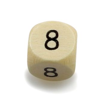 Holzzahlen Würfel 8 natur 10x10 mm Lochgröße 3 mm 2 Stück