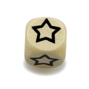 Holz Würfel Stern natur 10x10 mm Lochgröße 3 mm