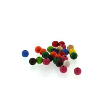 Holzperle rund Mix 6 mm Lochgröße 2 mm