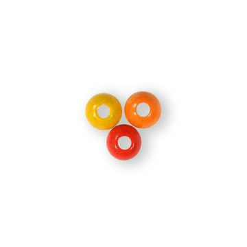 Holzperle rund gelb-orange-rot-ton 6 mm Lochgröße 2 mm