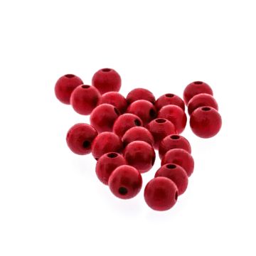 Holzperle rund rot 8 mm Lochgröße 2,2 mm