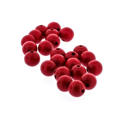Holzperle rund rot 10 mm Lochgröße 2,4 mm