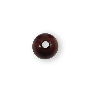 Holzperle rund rotbraun 10 mm Lochgröße 2,4 mm