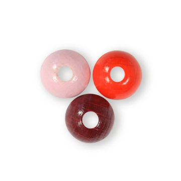 Holzperle rund rot-ton 12 mm Lochgröße 2,5 mm