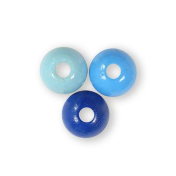 Holzperle rund blau-ton 12 mm Lochgröße 2,5 mm