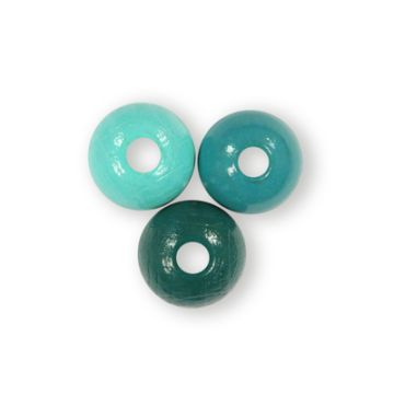 Holzperle rund türkis-ton 12 mm Lochgröße 2,5 mm