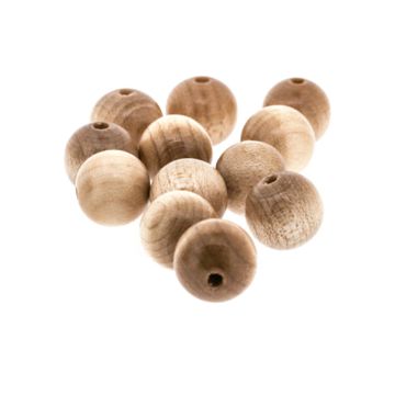 Holzperlen rund 14 mm – 18 Stück