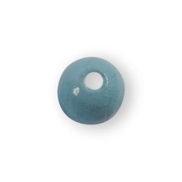 Holzperle rund pastellblau 14 mm Lochgröße 2,7 mm