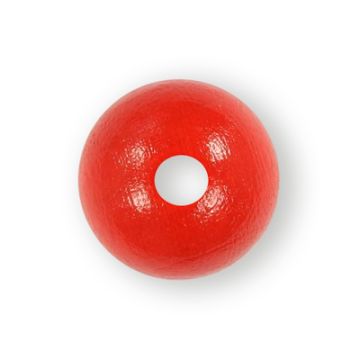 Holzperle rund rot 16 mm Lochgröße 2,9 mm