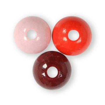 Holzperle rund rot-ton 16 mm Lochgröße 2,9 mm