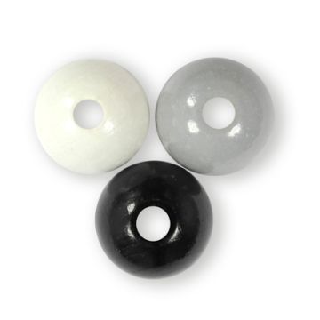 Holzperle rund grau-ton 16 mm Lochgröße 2,9 mm