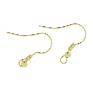 Ohrhaken mit Feder goldfarben 20x9 mm