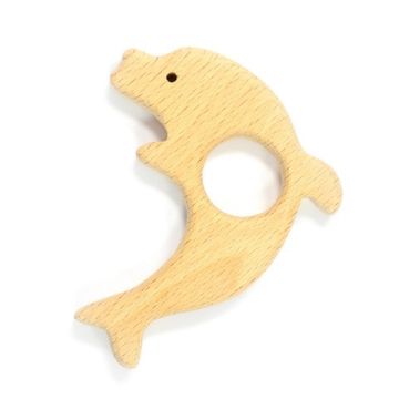 Holzdelfin natur 80x55 mm