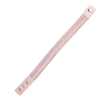 Armband in Strassoptik Niete rund hellrosa kristall 4 reihig ca. 40 cm