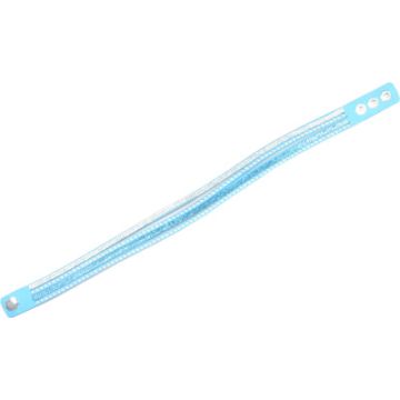 Armband in Strassoptik Niete rund blau kristall ton in ton 4 reihig ca. 40 cm