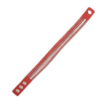 Armband in Strassoptik Niete rund rot kristall 4 reihig ca. 40 cm