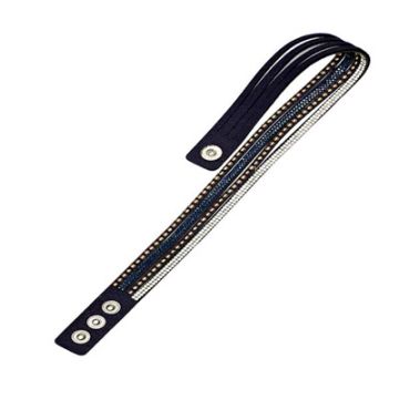 Armband in Strassoptik Niete rund dunkelblau kristall ton in ton 4 reihig ca. 40 cm