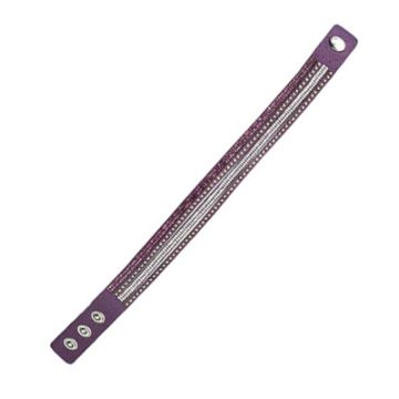 Armband in Strassoptik Niete rund lila kristall 4 reihig ca. 40 cm