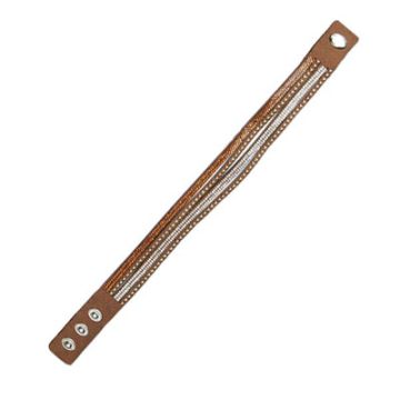 Armband in Strassoptik Niete rund dunkelbraun kristall 4 reihig ca. 40 cm
