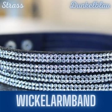 Wickelarmband Armband in Strassoptik dunkelblau kristall ca. 40 cm