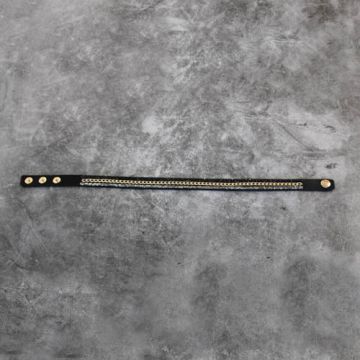 Armband in Strassoptik mit Kette goldfarben schwarz 16 mm ca. 40 cm