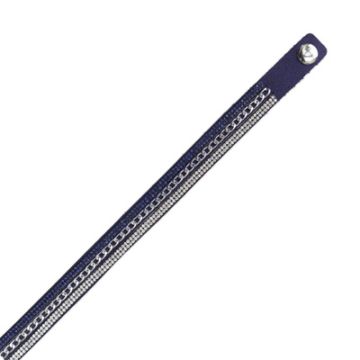 Armband in Strassoptik mit Kette silberfarben dunkelblau 16 mm ca. 40 cm