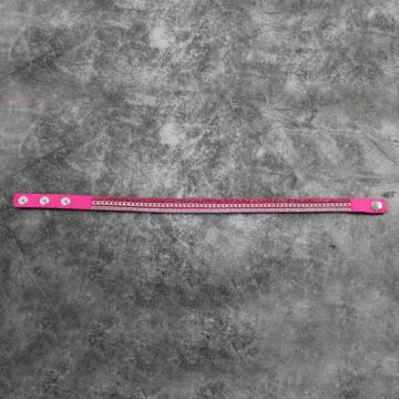 Armband in Strassoptik mit Kette silberfb. pink 16 mm ca.40 cm mit Kette silberfb.
